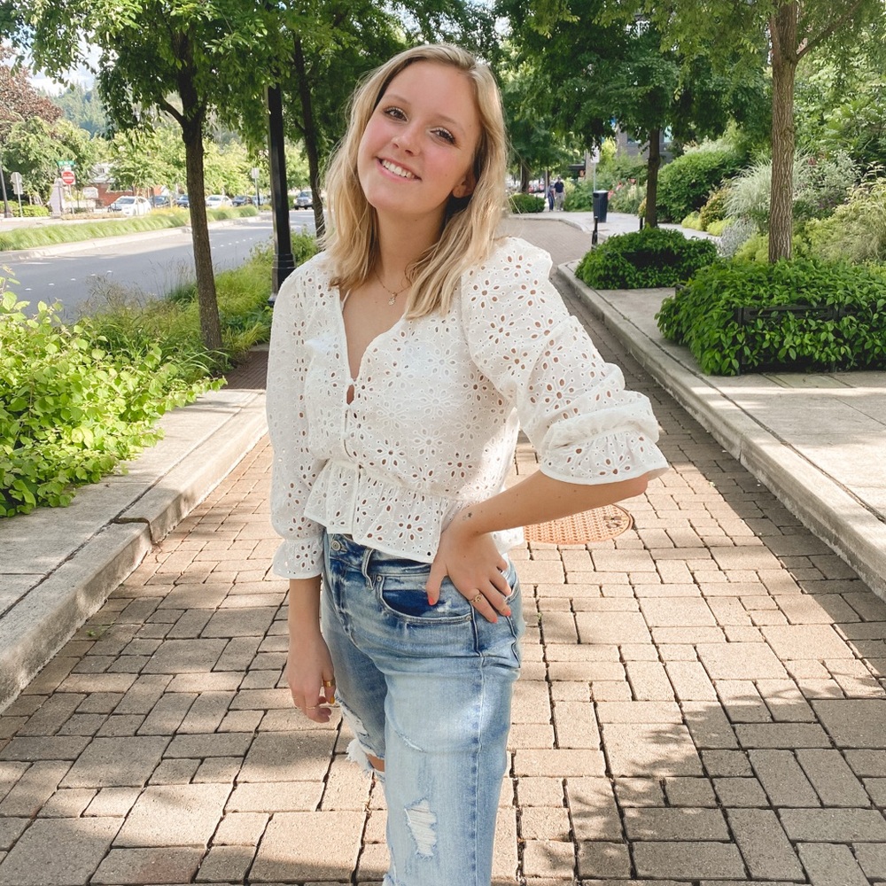 Dress Forum White Eyelet Blouse